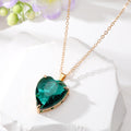 Gold Tone Faceted Heart Crystal Pendant Necklaces in Eight Colors view 4