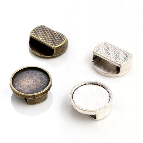 Front and back view of the wide slider channel and round bezel bezel setting