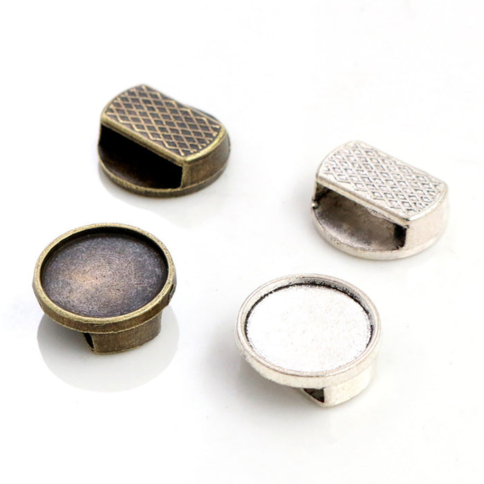 Round Bezel Slider Components in Two Antique Finishes