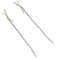 Gold Tone Slanted Bar Clear Stone Long Tassel Stud Earrings view 5