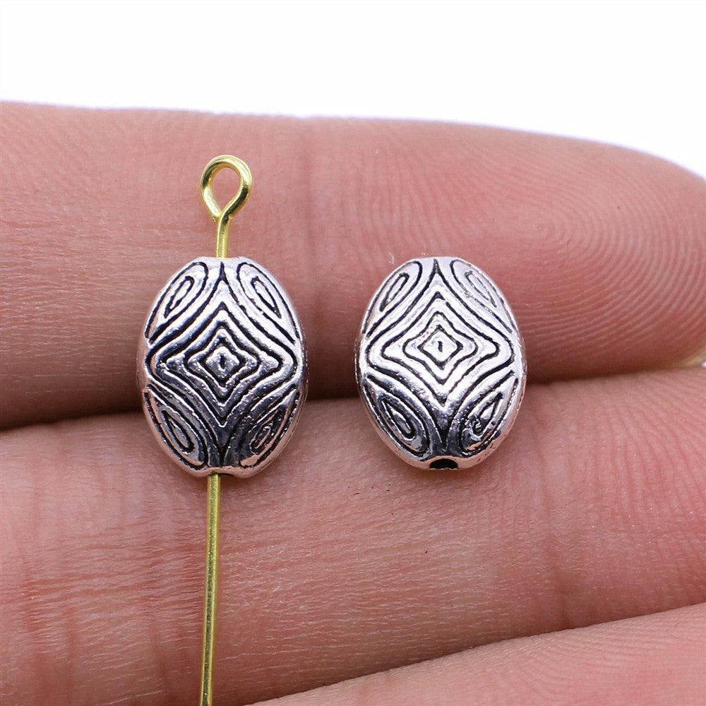 9x12mm 1.7g Antique Silver Zinc Alloy Large Hole Spacer Beads for DIY Bracelet Necklace Making