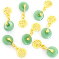 Jade Look Safety Buckle and Gourd Dangle Charm Pendants view 11