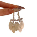 Silver Tone Crystal Petal Cluster Statement Drop Earrings view 5