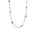Multicolor Glass Seed Bead Necklace Purple Natural Stone Accents view 5