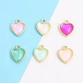 Iridescent Heart Charms in Six Colors and Two Metal Tones view 2