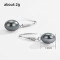 Silver Tone Gray Faux Pearl Drop Earrings With Tapered Hooks view 5