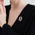 Gold and Silver Wheat Pearl Look Metal Brooch Pin Pair view 3