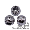 Spiral Relief Large Hole Metal Beads in Two Finishes view 5