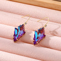 Gold Tone Faceted Irregular Leaf Crystal Effect Hook Earrings view 3