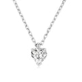 Heart Clear CZ Pendant Necklace Silver Gold Tone Cable Chain view 5