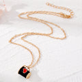 Gold Tone Enamel Cup and Heart Pendant Necklaces in Seven Colors view 4