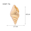 Gold Tone Conch Shell Two Designs Metal Brooch Pin view 2