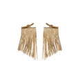 Fine Chain Fringe Earrings in Gold and Silver Tone view 5