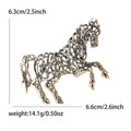 Openwork Running Horse Brooch Decorative Metal Pin For Jackets And Lapels view 8