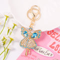Rhinestone Angel Fairy Keychain Metal Ballerina Bag Charm view 1