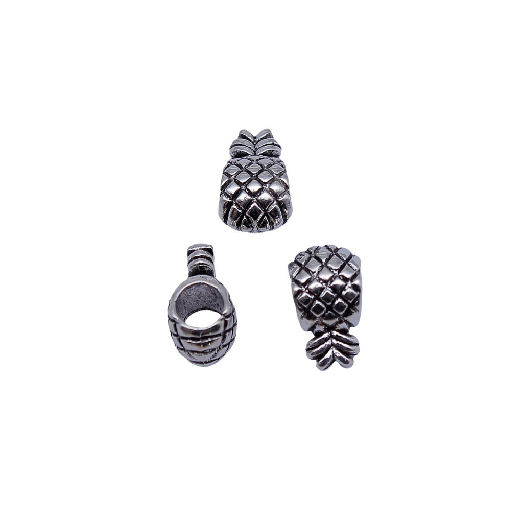 11x6.7x6.2mm 0.82g Antique Silver Zinc Alloy Pineapple Large Hole Spacer Beads for Bracelet Jewelry Making