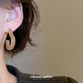 Translucent Brown Open Heart Hoop Earrings with Stud Posts view 3