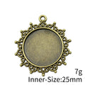 Antique Bronze Sunburst Round Cabochon Tray Pendant view 3