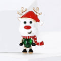 Cheerful Cartoon Reindeer Enamel Brooch With Santa Hat view 2