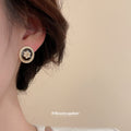 Gold Multi Pair Stud Earring Set Flower Pearl Hoop Cross view 4