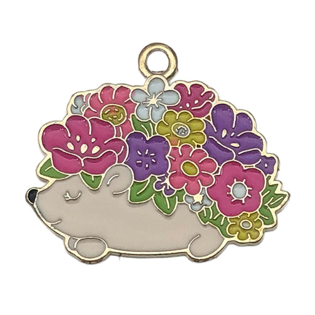 Enamel Zinc Alloy Butterfly Flower Enamel Charm Pendants