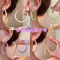 Pastel Coated Hoop Earrings in Seven Size and Color Options view 2