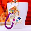 White Crystal Sheep Keychains With Nine Pictured Wrist Strap Options view 10
