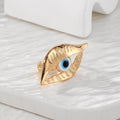 Gold Tone Oversized Evil Eye Adjustable Rings in Two Colors view 2