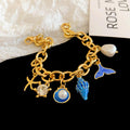 Seven Ocean Charm Bracelets With Starfish Shell Turtle And Whale Tail Details view 10