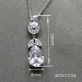Silver Tone Clear Teardrop Crystal Earrings And Necklace view 4