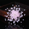 Beaded Flower Spray Brooch With Red Or Pink Accents view 4