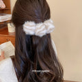 Faux Fur Pom Ball Twist Hair Clip White Pink Coffee view 3