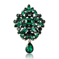 Oval Floral Crystal Dangle Brooch An Oval Floral Crystal Cluster view 5