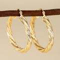 Gold Twisted Rope Hoop Earrings Seven Styles Metal Alloy view 6