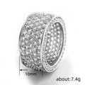 Wide Five-Row Clear Stone Pave Band In Gold And Silver Tones view 5