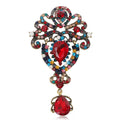 Ornate Crystal Dangle Brooch An Ornate Scrollwork Brooch view 1
