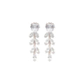 Silver Crystal Flower Leaf Cascade Necklace Or Earrings view 5