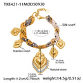 Silk Scarf Braided Heart Necklace and Bracelet in Twenty Four Styles view 10