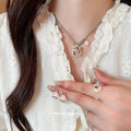 Peach Rabbit Charm Ring Necklace Bracelet and Earring Set view 2