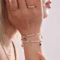 Faux Pearl Heart Charm Necklace Bracelet Gold Or Steel Tone view 4
