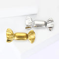 Polished Wrapped Candy Brooch in Two Metal Tones for Jackets Scarves and Lapels view 3