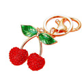 Jeweled Double Cherry Keychains in Red Pink Green and Braided Loop Options view 5
