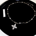 Silver Tone Floral Pendant Necklaces in Two Beaded Designs view 6