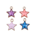 Gold Tone Glitter Enamel Star Charms in Three Colors view 5