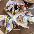Floral Print Lace Bow Hair Claw Clip and Scrunchie Set view 1