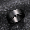 Black Brushed Spinner Band Ring Rotating Outer Sizes 6-13 view 2
