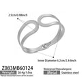 Gold Steel Sphere Wave Open Frame Hinge Bangle Bracelets view 10