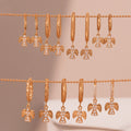 Crystal Angel Drop Hoop Earrings in Seven Gold Tone Styles view 4