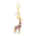Rhinestone Giraffe Metal Keychain With Gold-Tone Frame view 5