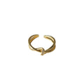 Crossed Open Rings In Polished Silver And Gold Tone view 5